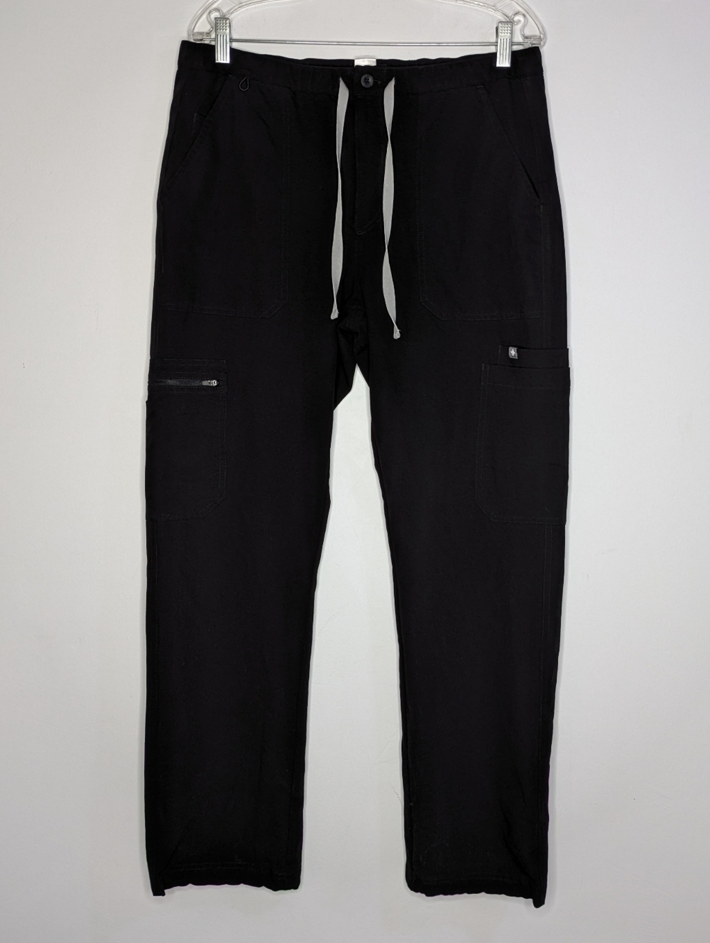Figs Black Cairo Cargo Zip Up Drawstring Scrub Pant M